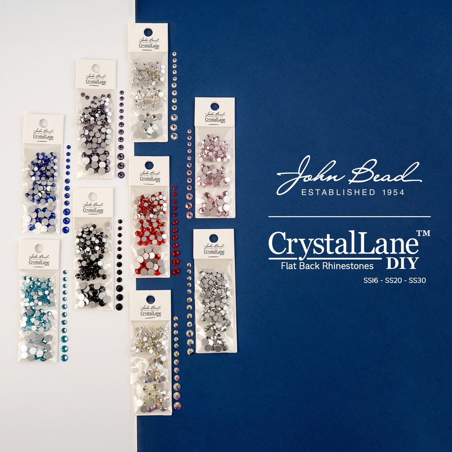 Crystal Lane DIY Combo Glass Flatback Rhinestones SS16 / SS20 / SS30