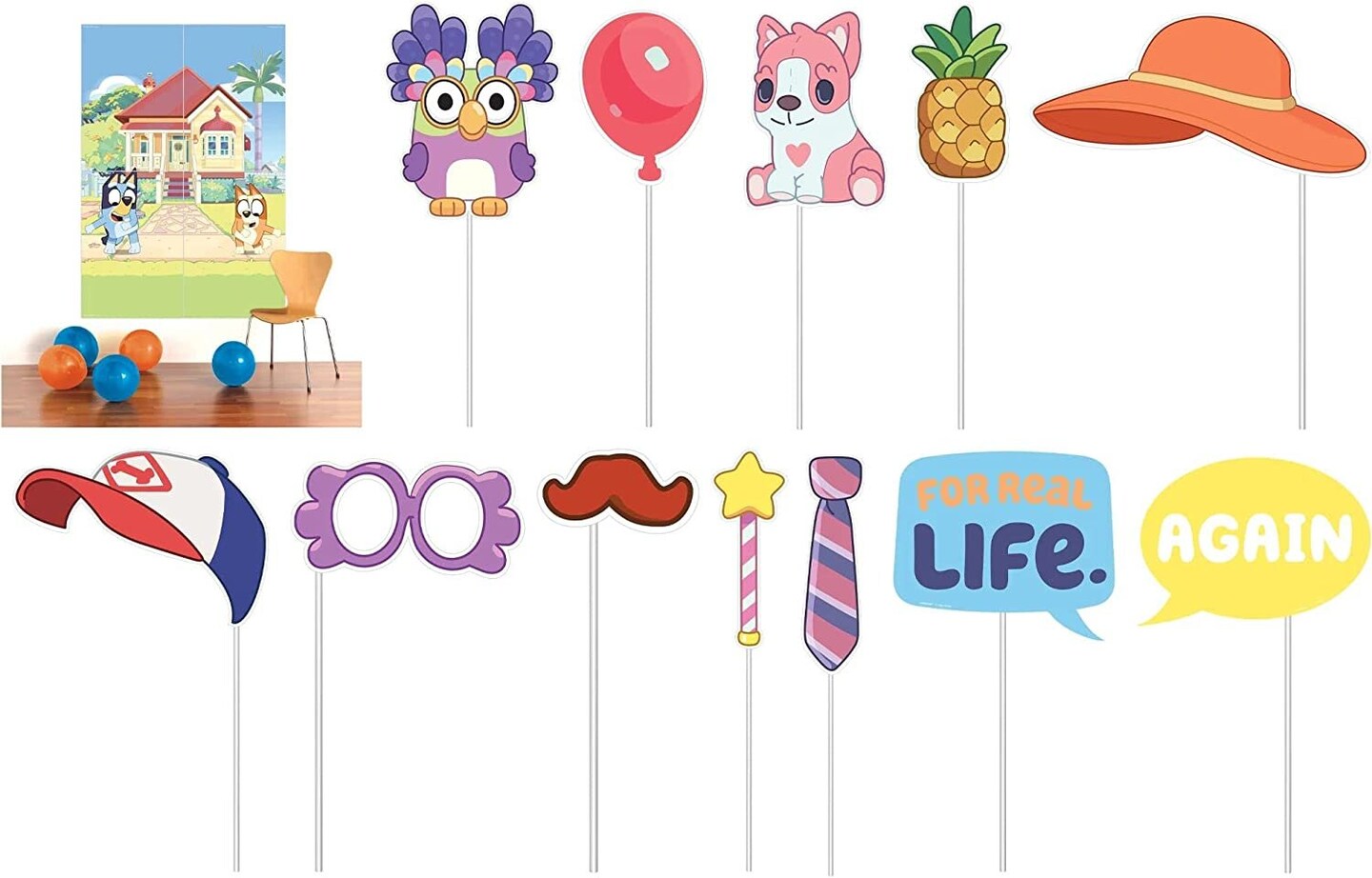 Bluey Scene Setter with Props - 40&#x22; x 27 1/2&#x22; | Multicolor | 16 Pcs.