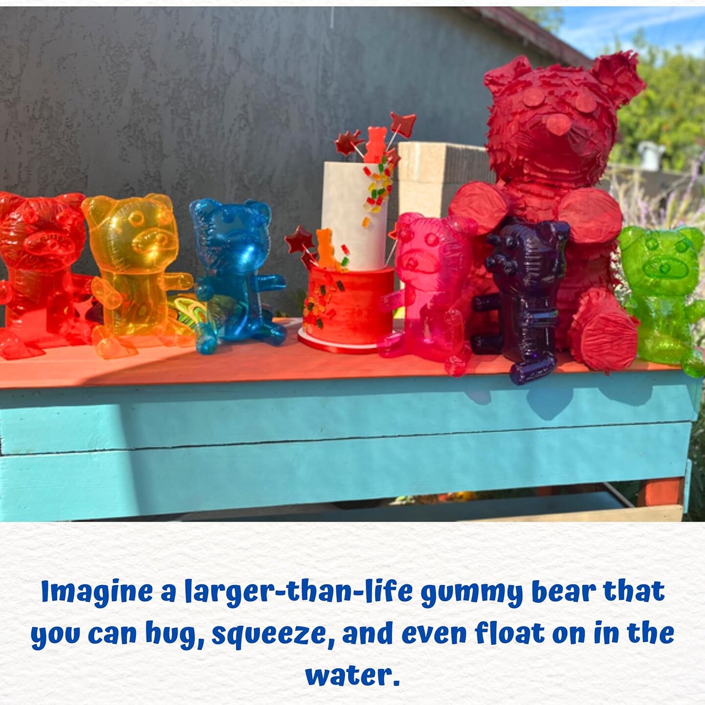 4E&#x27;s Novelty 6 Pack Inflatable Gummy Bears - 12&#x27;&#x27; Large Fun Gummy Bear Party Decorations, Colorful Gummy Bear Decor, Perfect Gummy Bear Party Favors