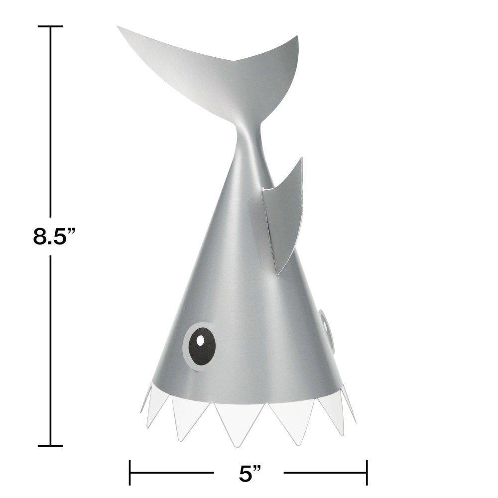 Shark Party Hats - 8ct