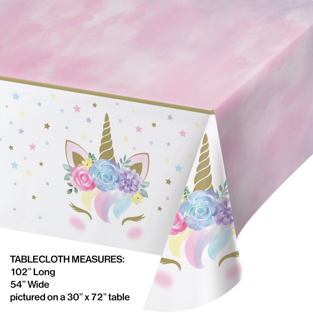 Unicorn Baby 54&#x22; x 102&#x22; Plastic Table Cover - 1 Pack