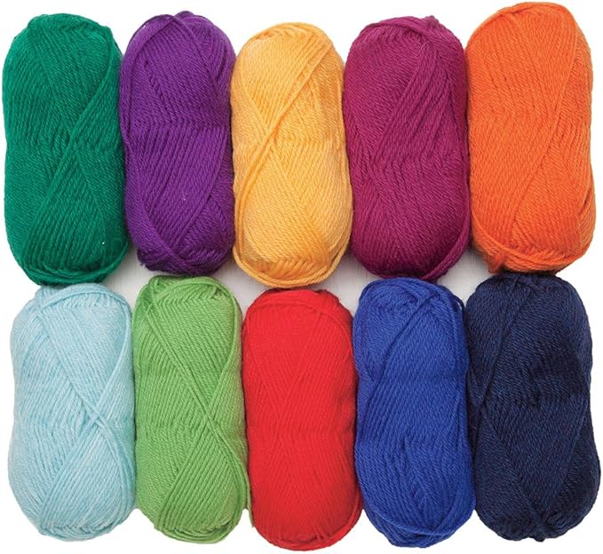 Wool of The Andes 100% Wool Worsted Weight Yarn Pack (10 Balls - Rainbow)