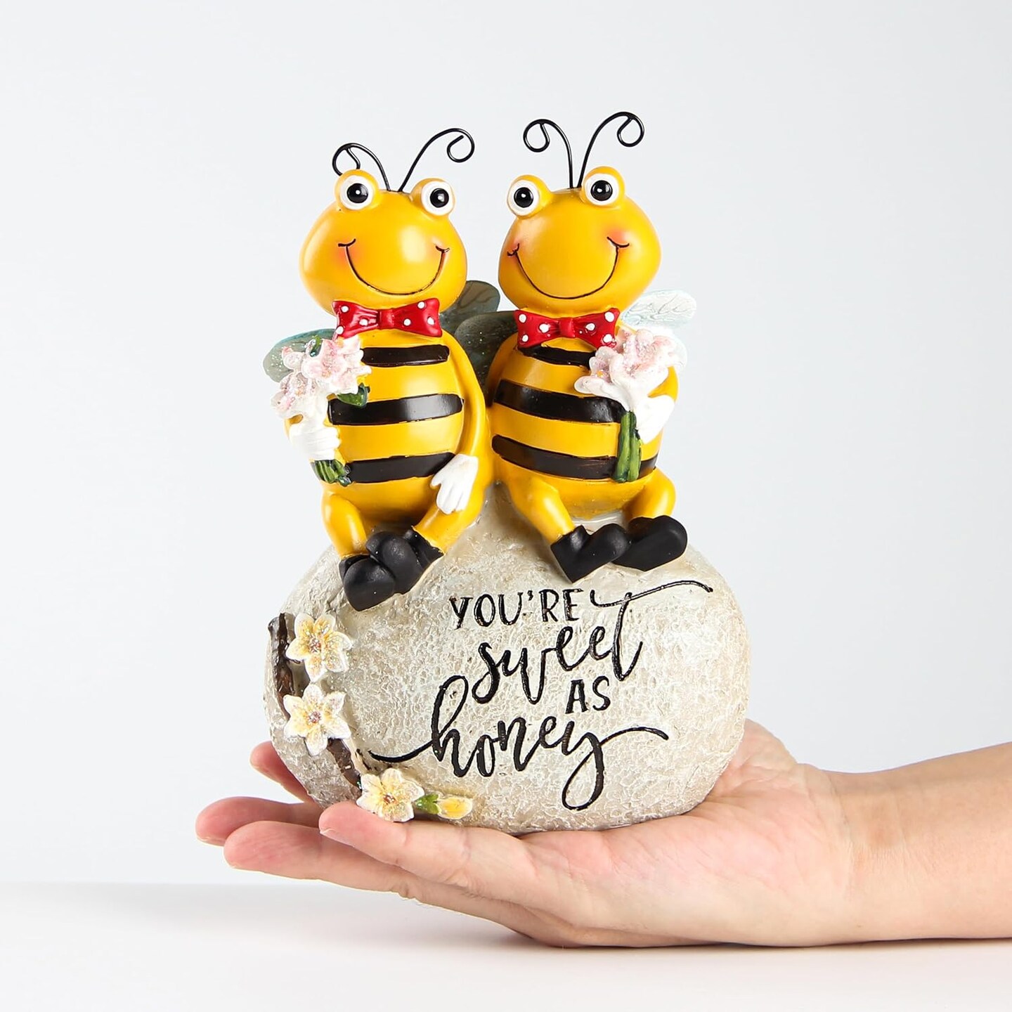 bee Statue for Garden Decorations,Honey bee Figurine for Outdoor Patio Lawn Porch Yard Backyard Outside Indoor Shelf Table Home Decor,Garden Sculptures &#x26; Statues,Spring Summer bee