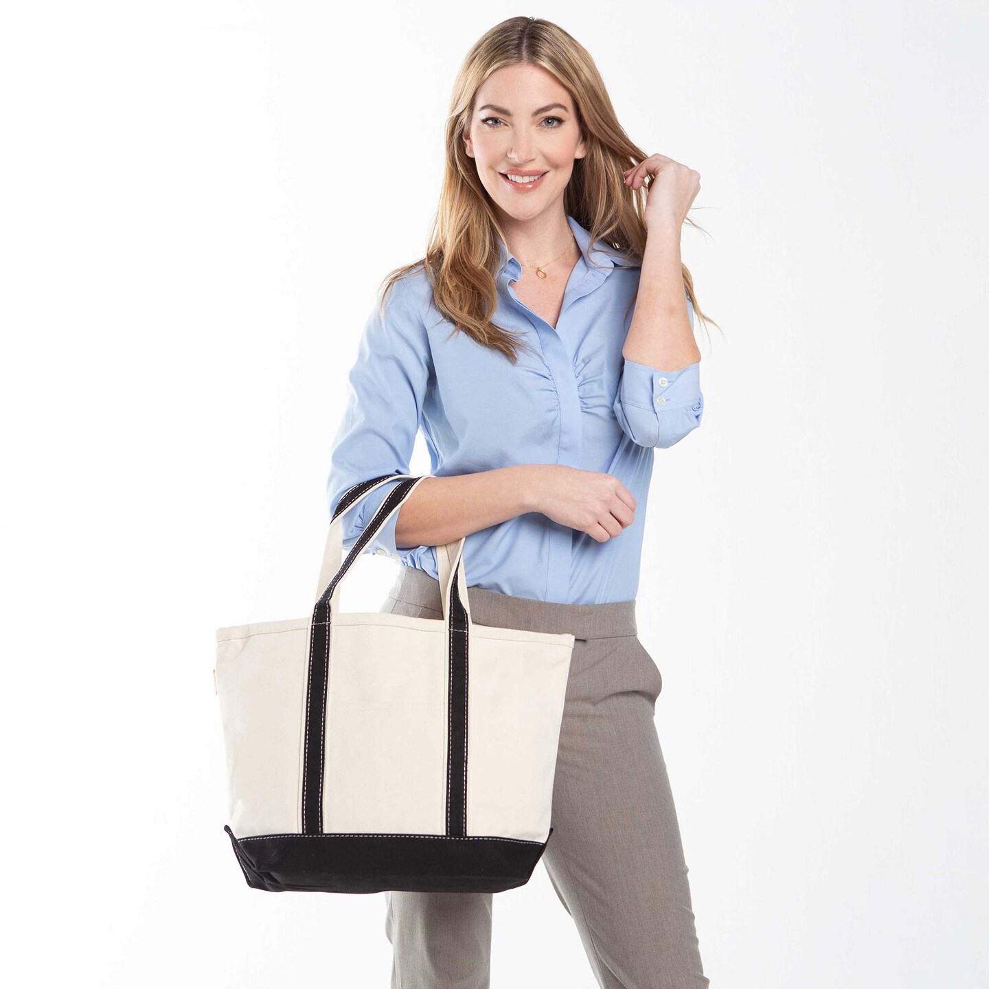 Medium Classic Tote -- 18 oz. Heavyweight Durable Canvas -- Natural Canvas & Black Color