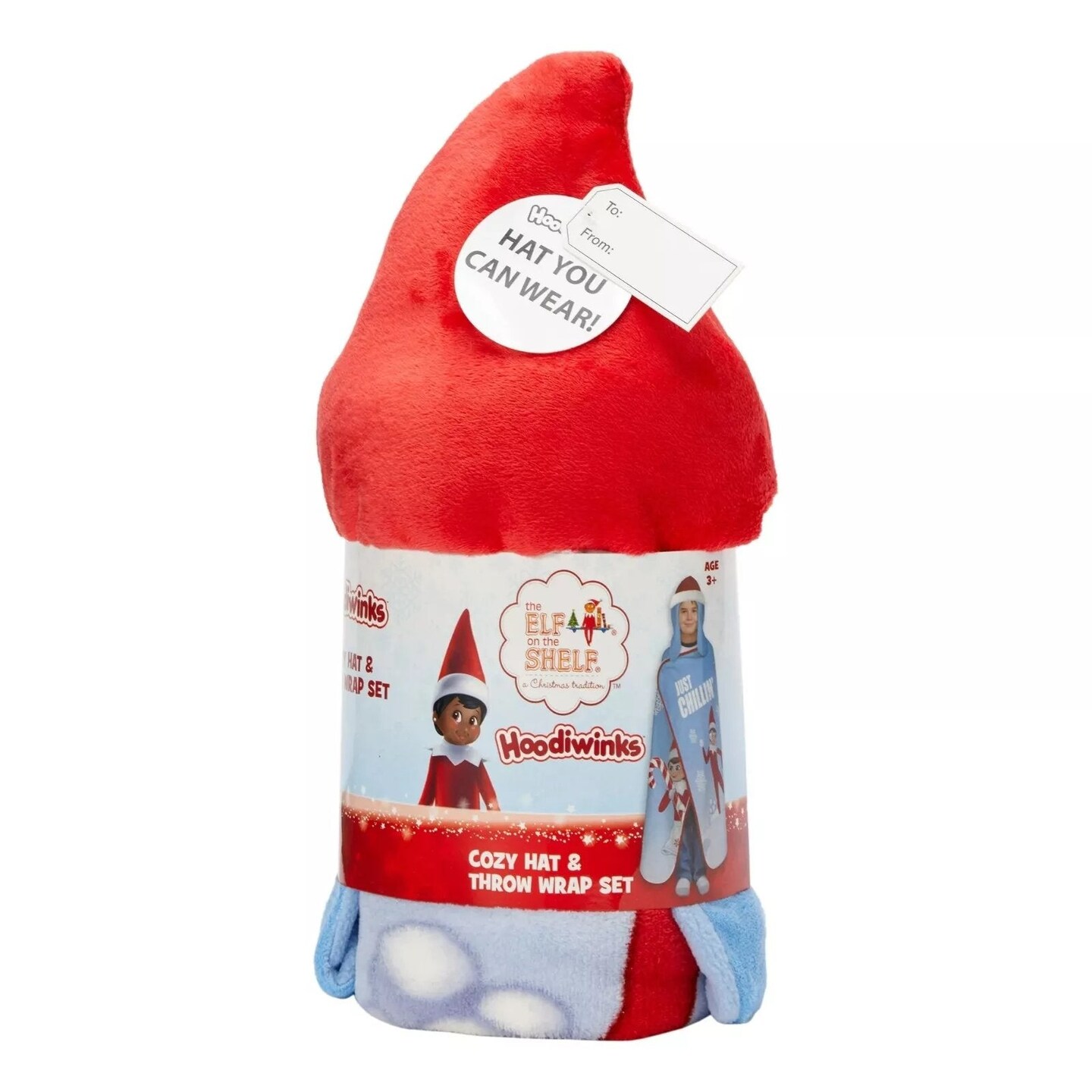 The Elf on the Shelf Plush Christmas Throw Blanket Wrap &#x26; Cozy Hat Hoodiwink Set
