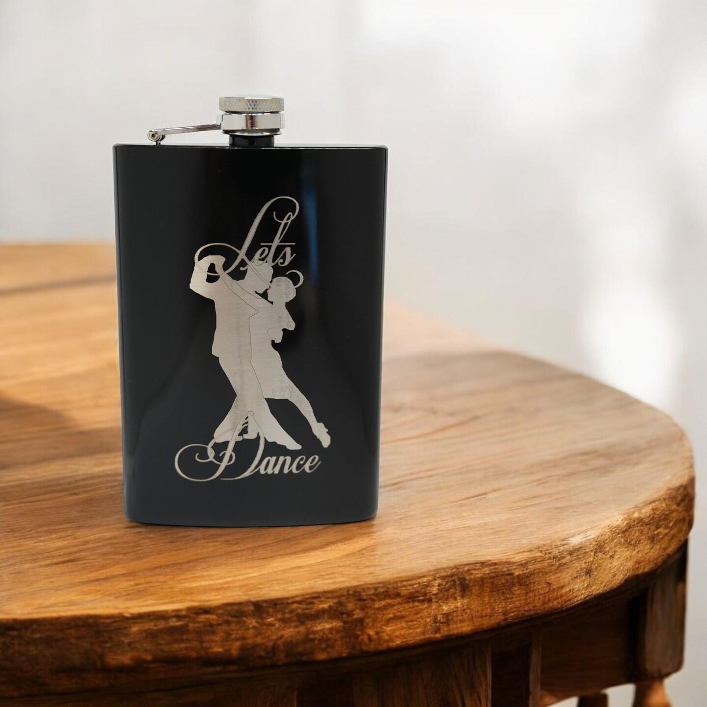 8oz BLACK Let&#x27;s Dance Flask