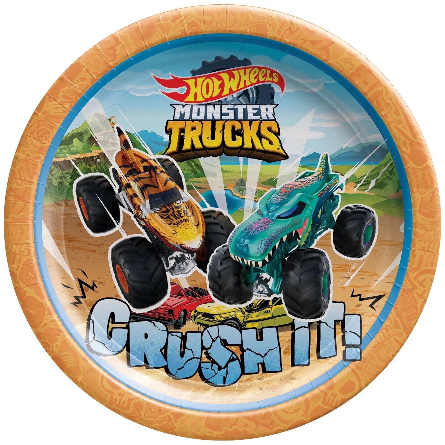 Hot Wheels Monster Truck 7&#x22; Paper Plates - 8ct