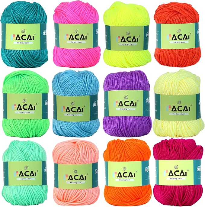 Yarn for Knitting and Crocheting, Multi-Color (1, Light Colour Scheme)