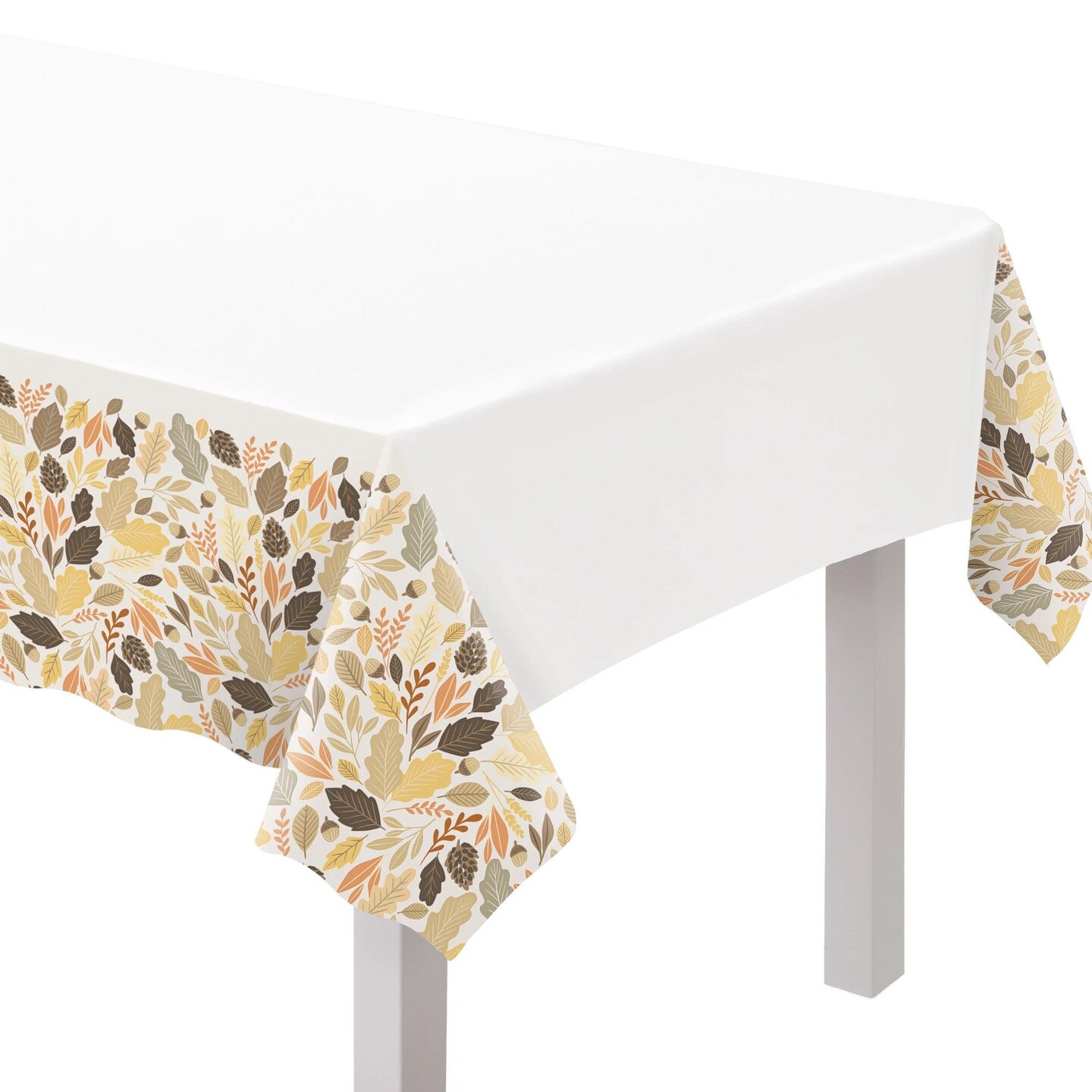 Golden Autumn Plastic Table Cover - 54&#x22; X 102&#x22;