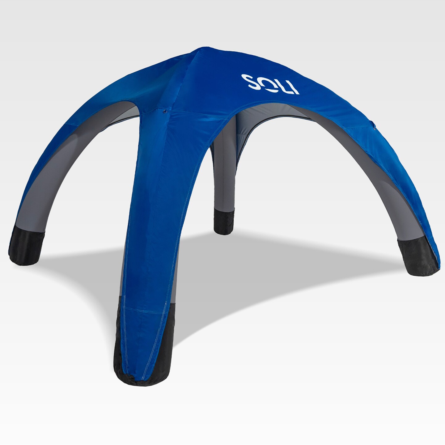 SOLI: Air Canopy 12' - Ultra Marine Blue - Outdoor & Beach Self-Inflating Sun Tent, Shade Wall, UPF 50+, Pump-Stakes, Lightweight & Portable, Backpack