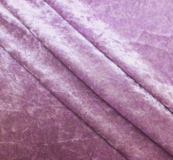 1 Yard legant Lilac Crushed Velour 58/60&#x22; Wide, Polyester Fabric for Apparel &#x26; Crafts