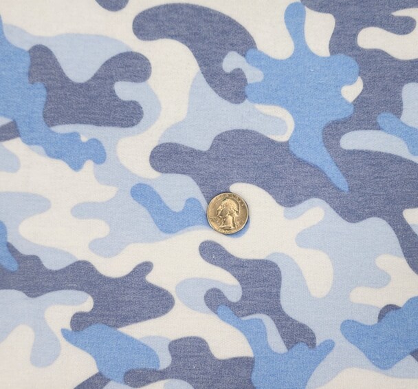 1 Yard Blue French Terry Knit Fabric 58/60” Wide Polyester Rayon Spandex Blend Midweight Stretch Sweatshirt Jogger Apparel Fabric