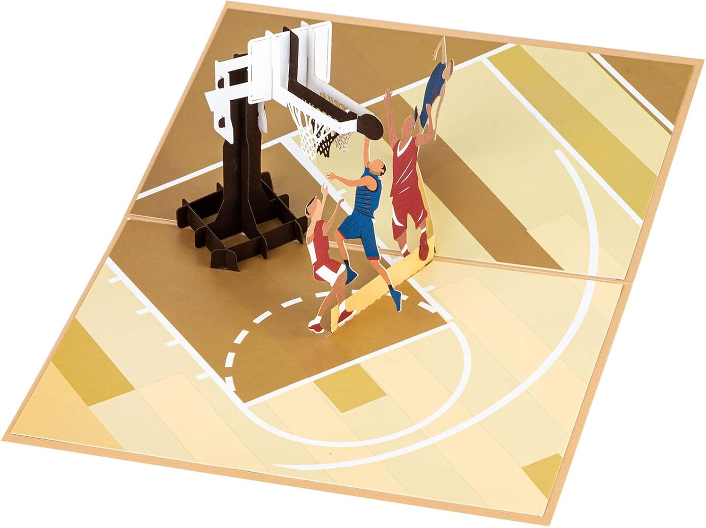 Basketball Pop Up Card, Blank Handmade 3D Sports Greeting with Envelope for Happy Birthday, Father's Day, Anniversary, Valentine's for Him Boy Men Dad Husband Boyfriend Brother Son Nephew Kid Friend