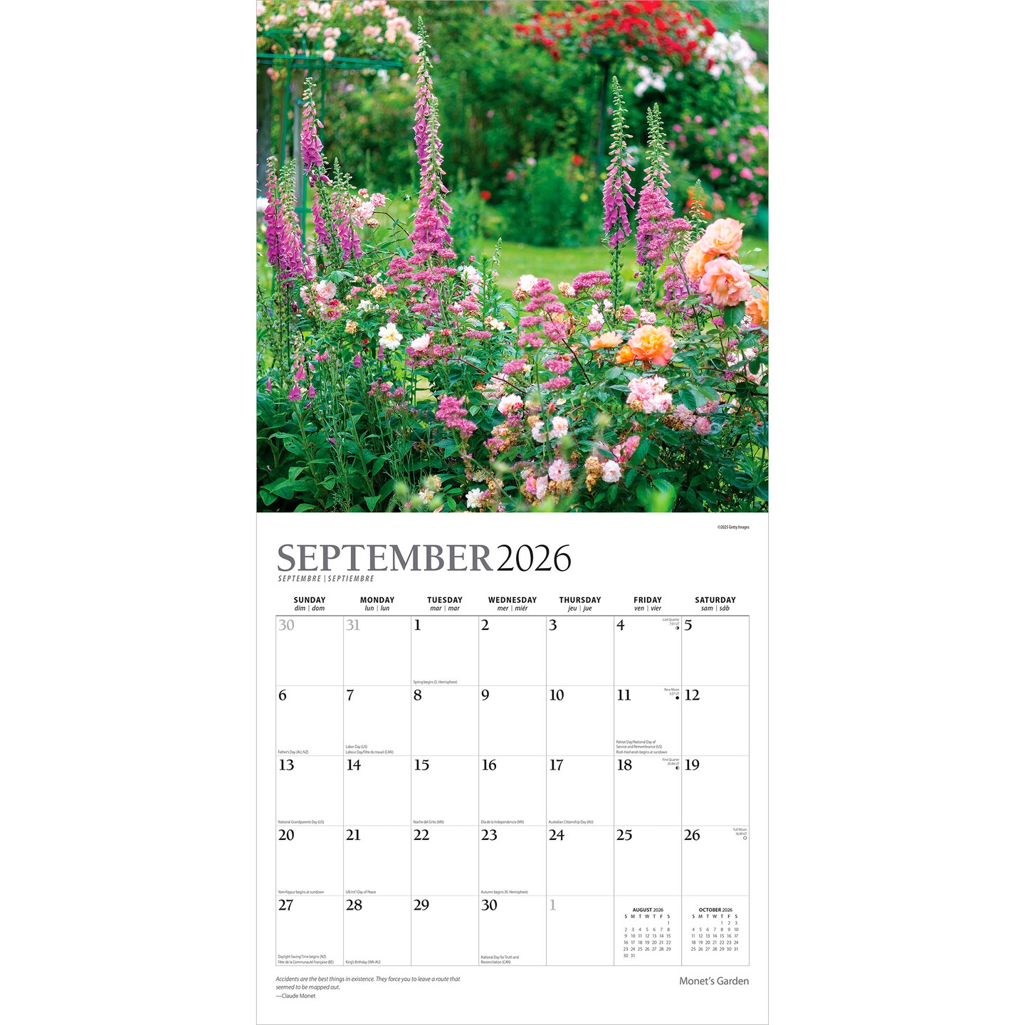 Monet&#x27;s Garden | 2026 12 x 24 Inch (Hanging) Monthly Square Wall Calendar | Foil Stamped Cover