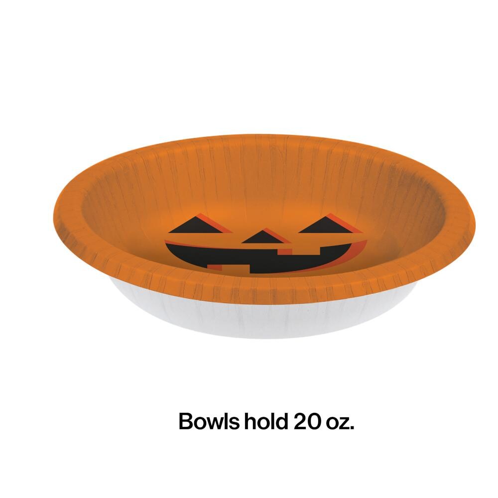 Halloween Pumpkin 20 Oz Paper Bowl (8/Pkg)