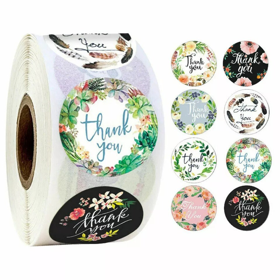 1” 1500 Thank You Stickers Roll Thank You For Supporting Small Business Labels
