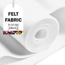 FabricLA Craft Felt Fabric - 72&#x22; Inch Wide &#x26; 1.6mm Thick Non-Stiff Felt Fabric by The Yard - Use This Soft Felt Roll for Crafts - Felt Material Pack - White Felt, Half Yard