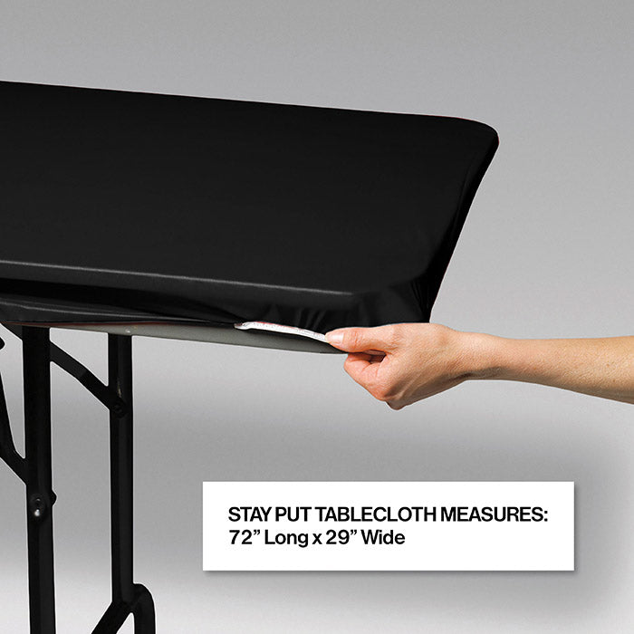 Stay Put Plastic Tablecover Black 29&#x22; X 72&#x22;