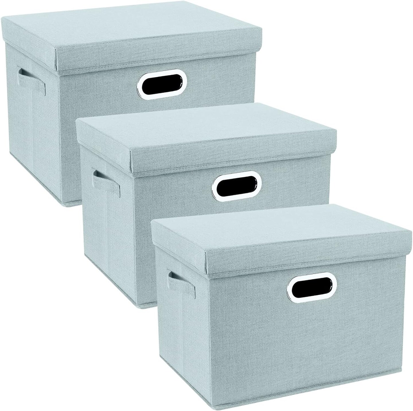 Large Collapsible Storage Bins with Lids, Organization Bins for Closet Storage