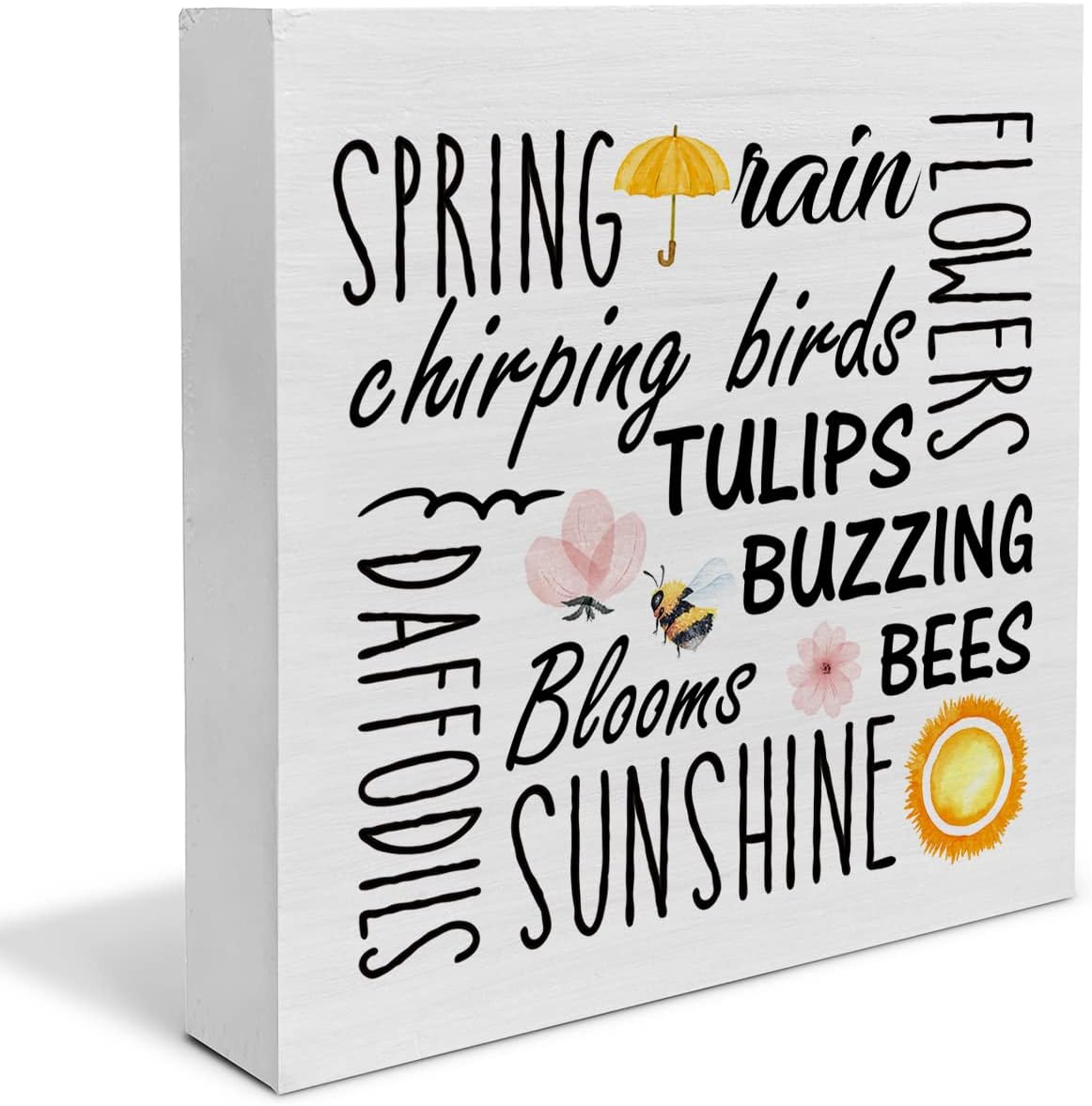 Spring Quote Wooden Box Sign Farmhouse Wood Box Sign Spring