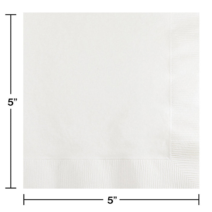 Bulk Pack of 100 White Beverage Napkins 2Ply