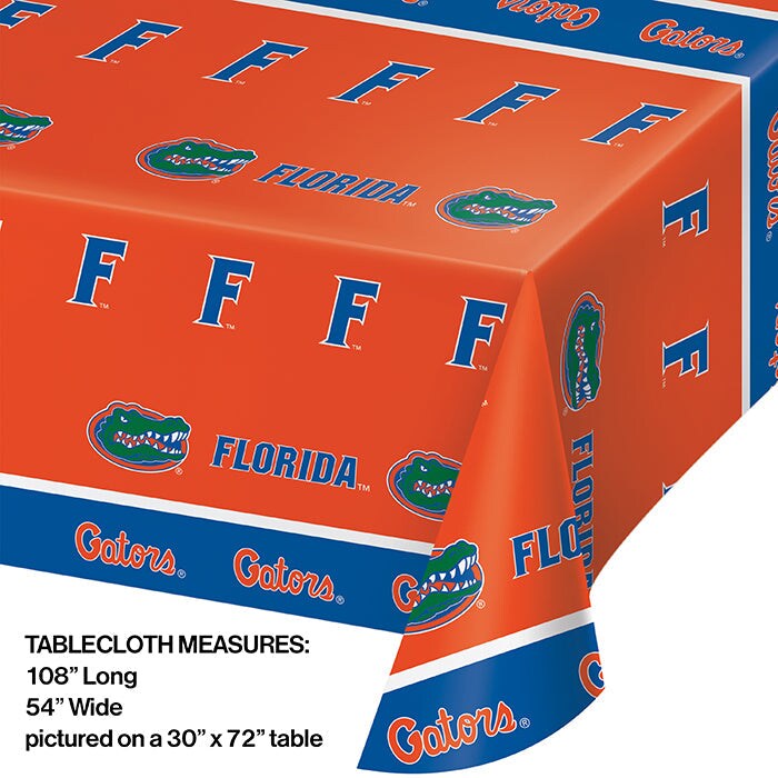 Bulk Pack of 2 Florida Gators Plastic Table covers, 54&#x22;x108&#x22;