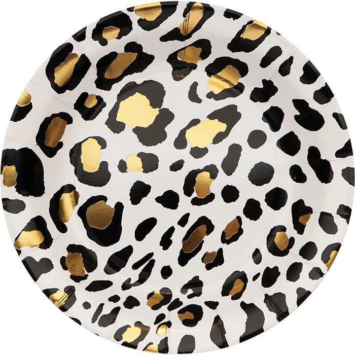 Leopard Paper/Foil Dessert Plate (8/Pkg)