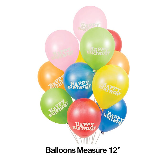 Bulk Pack of 30 Balloons, 12&#x22; Asst Happy Birthday