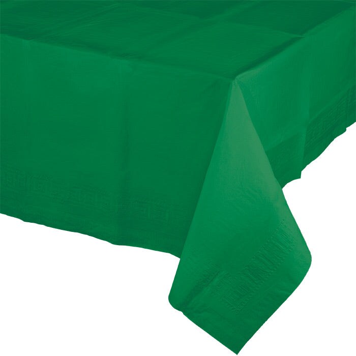 Emerald Green Tablecover 54&#x22;X 108&#x22; Polylined Tissue