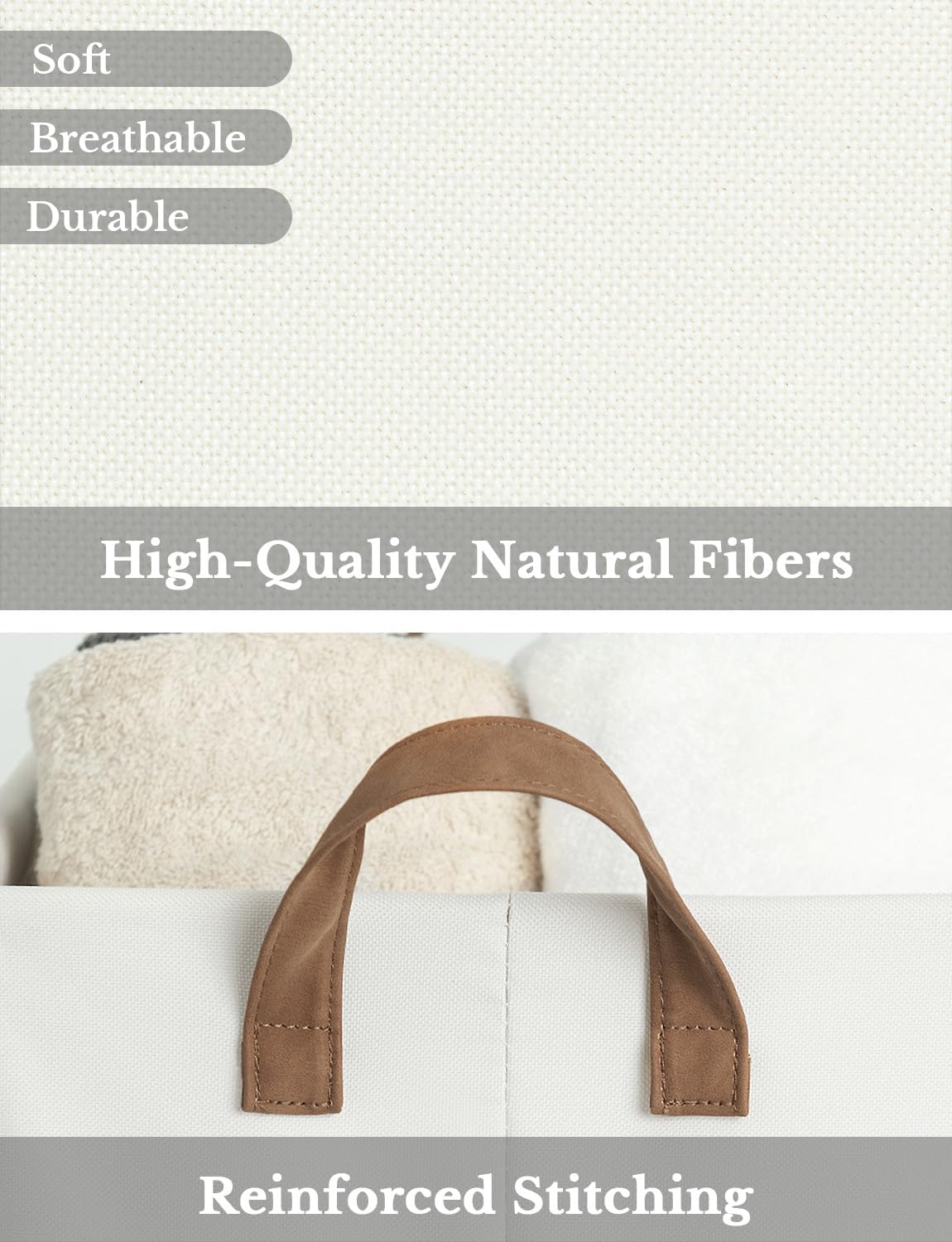 Storage Bins, Fabric Storage Bins for Shelves, Storage Baskets with Metal Frame