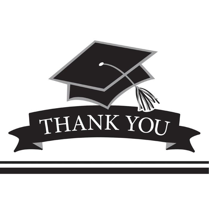 White Graduation Thank You Notes (25/Pkg)