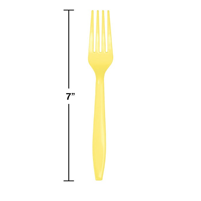 Bulk Pack of 48 Mimosa Yellow Plastic Forks