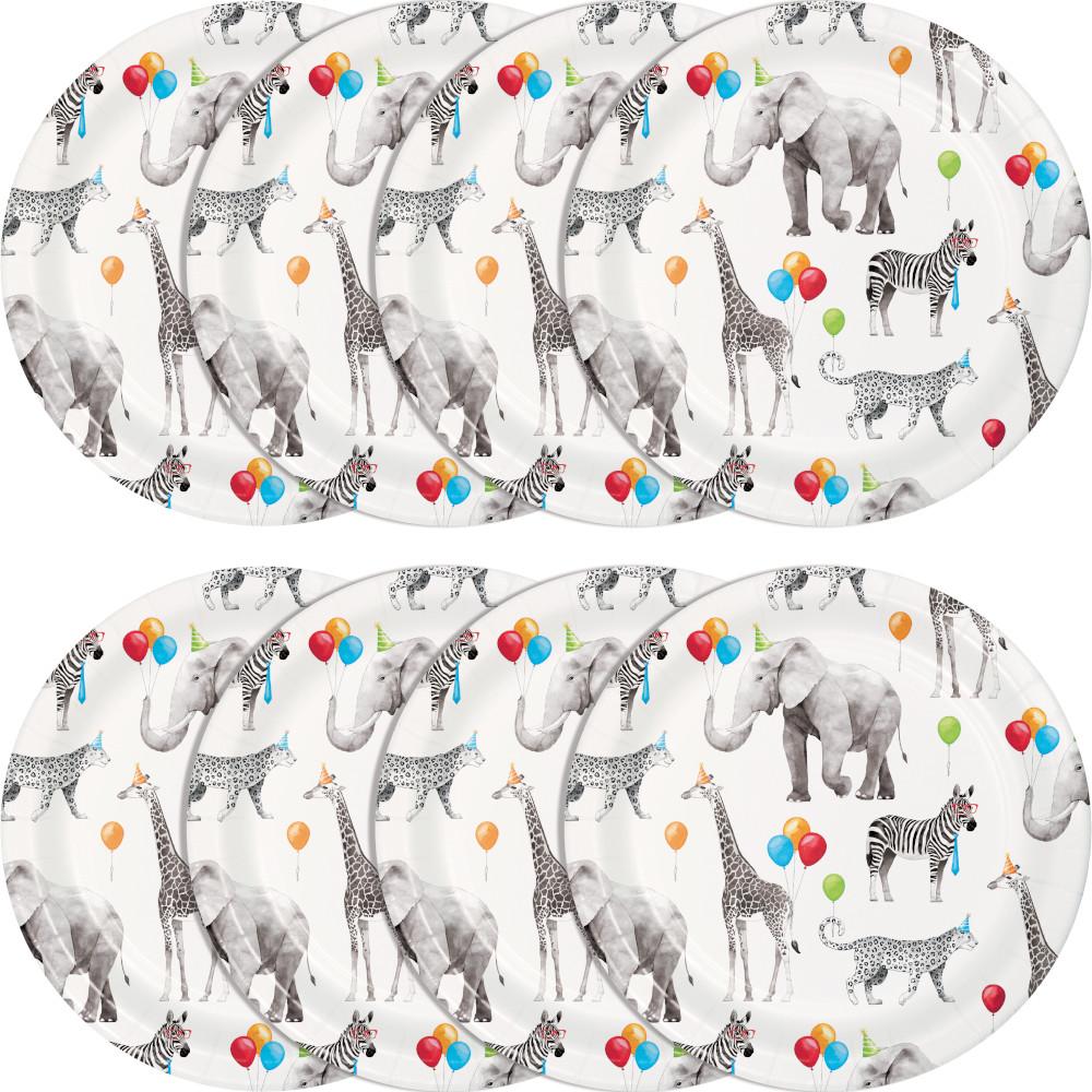 Bulk Pack of 24 Party Animals Paper Dessert Plates