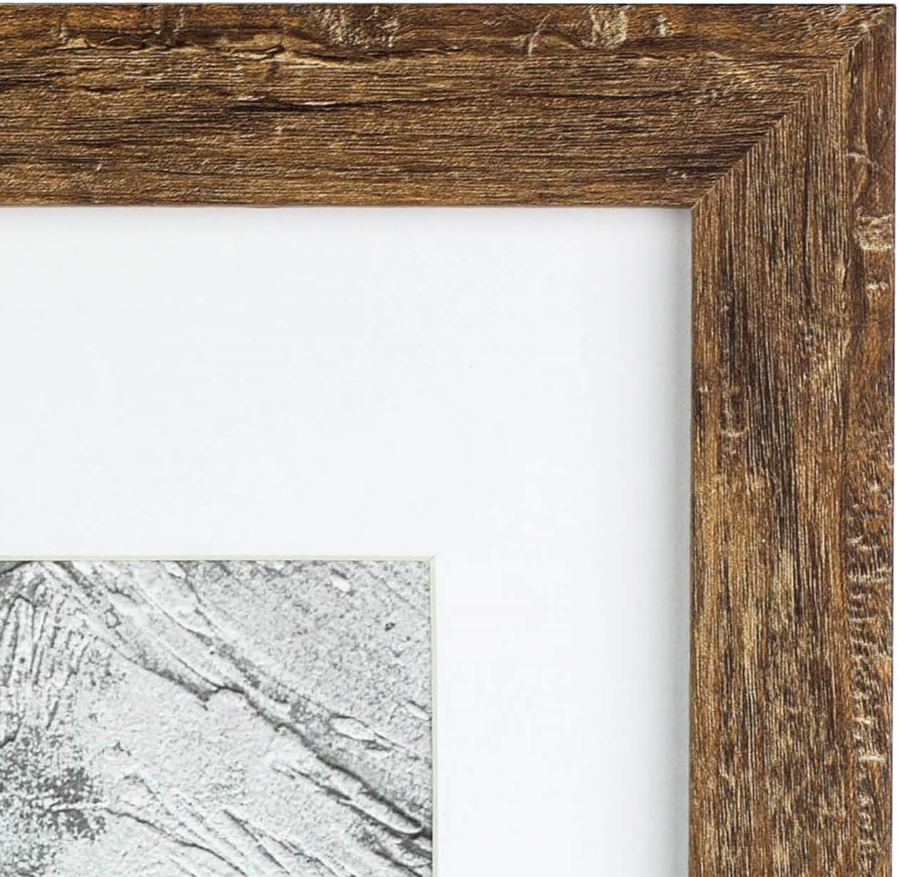Rustic Brown 11x14 Picture Frame - Made to Display Pictures 8x10 with Mat