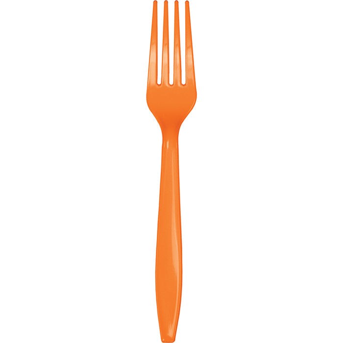 Bulk Pack of 48 Sunkissed Orange Plastic Forks