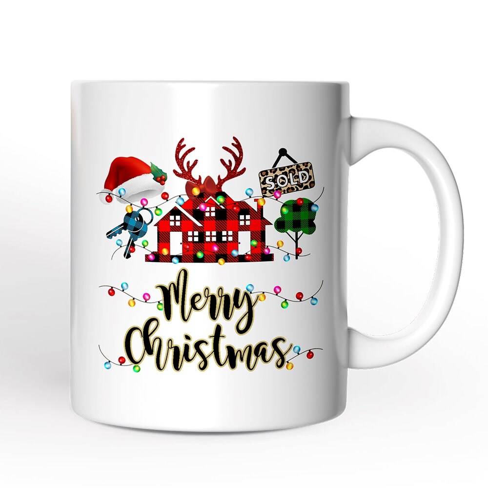 Realtor Buffalo Plaid Christmas Mug, Gift From Customers