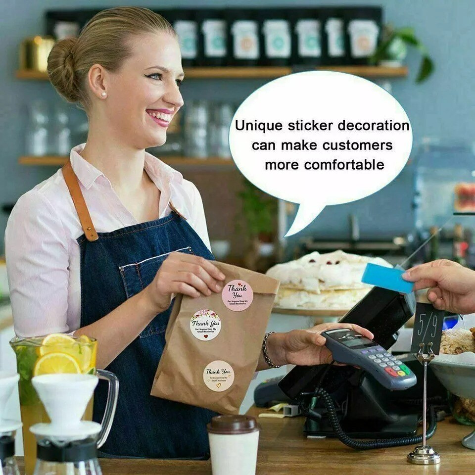 1.5&#x27;&#x27; Thank You for Supporting My Small Business Stickers 500PCS/Roll 9 Design