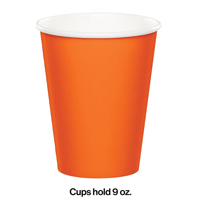Sunkissed Orange Hot/Cold Paper Cups 9 Oz (24/Pkg)