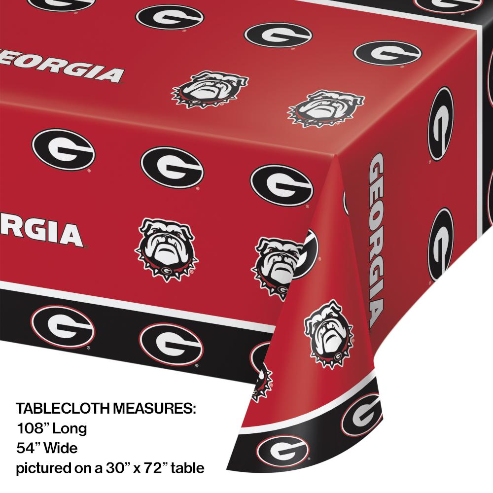 Georgia Bulldogs Plastic Table Cover, 54&#x22;x108&#x22;