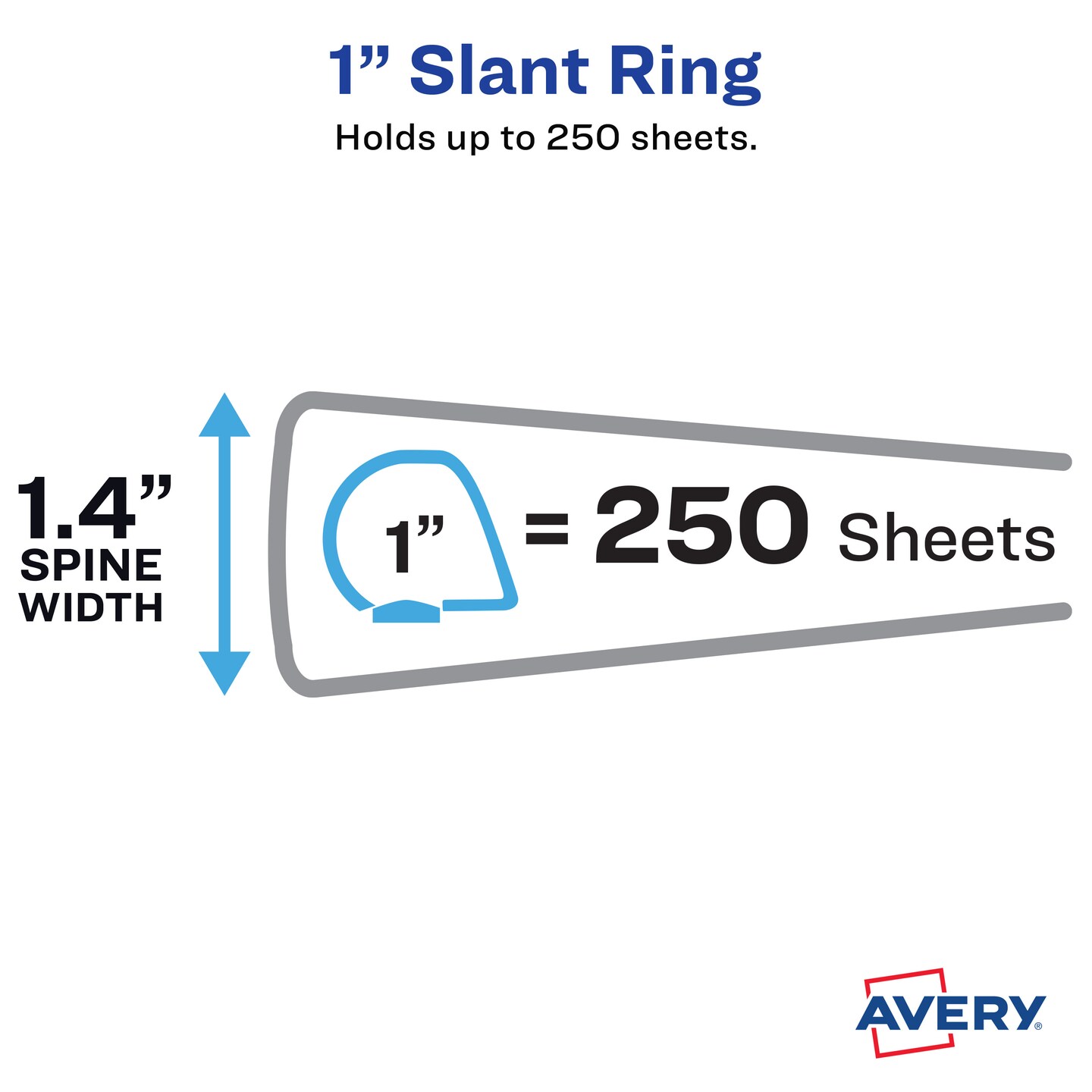 Avery Dual Color Heavy-Duty View Binder, Pool Blue/Lavender, 1&#x22; Slant Rings, Holds 250 Sheets (79899)