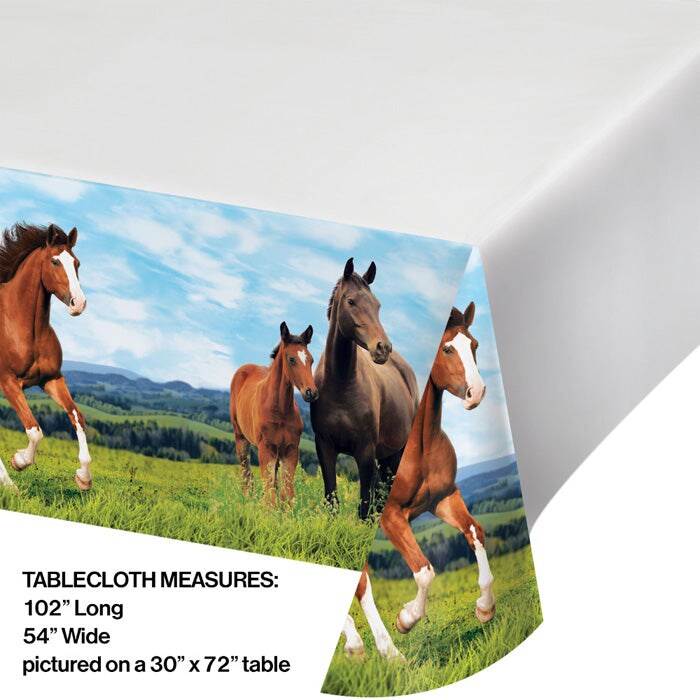 Bulk Pack of 2 Horse &#x26; Pony Plastic Tablecovers, 54&#x22; X 102&#x22;