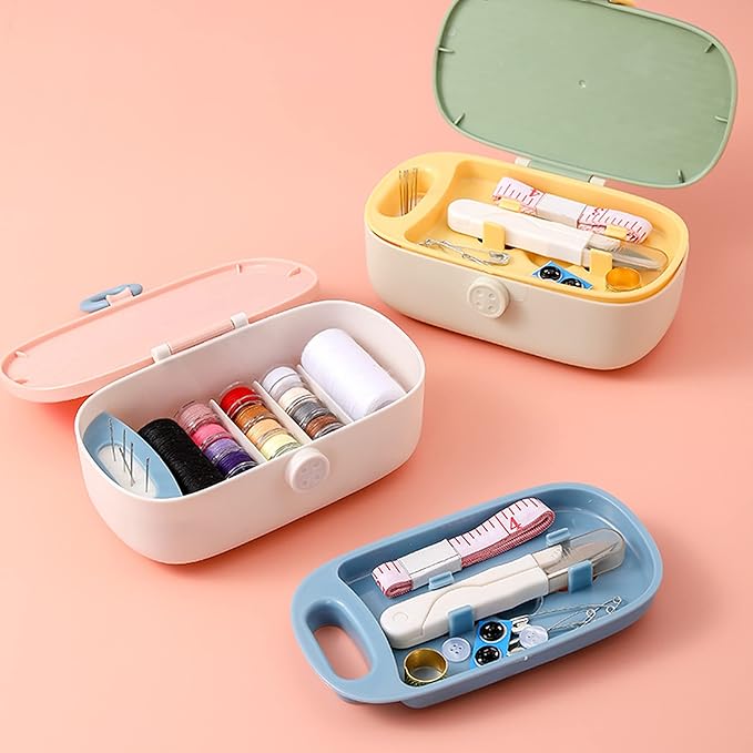 Green Sewing Project Kit, 135 Pcs Family Sewing Supplies Repair Kit Traveler Sewing Kit Sewing Thread Accessories DIY Sewing Supplies Organizer (Green)