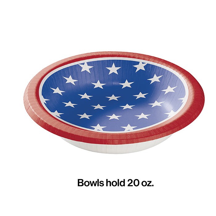 Stars &#x26; Strips Paper Bowls (8/Pkg)