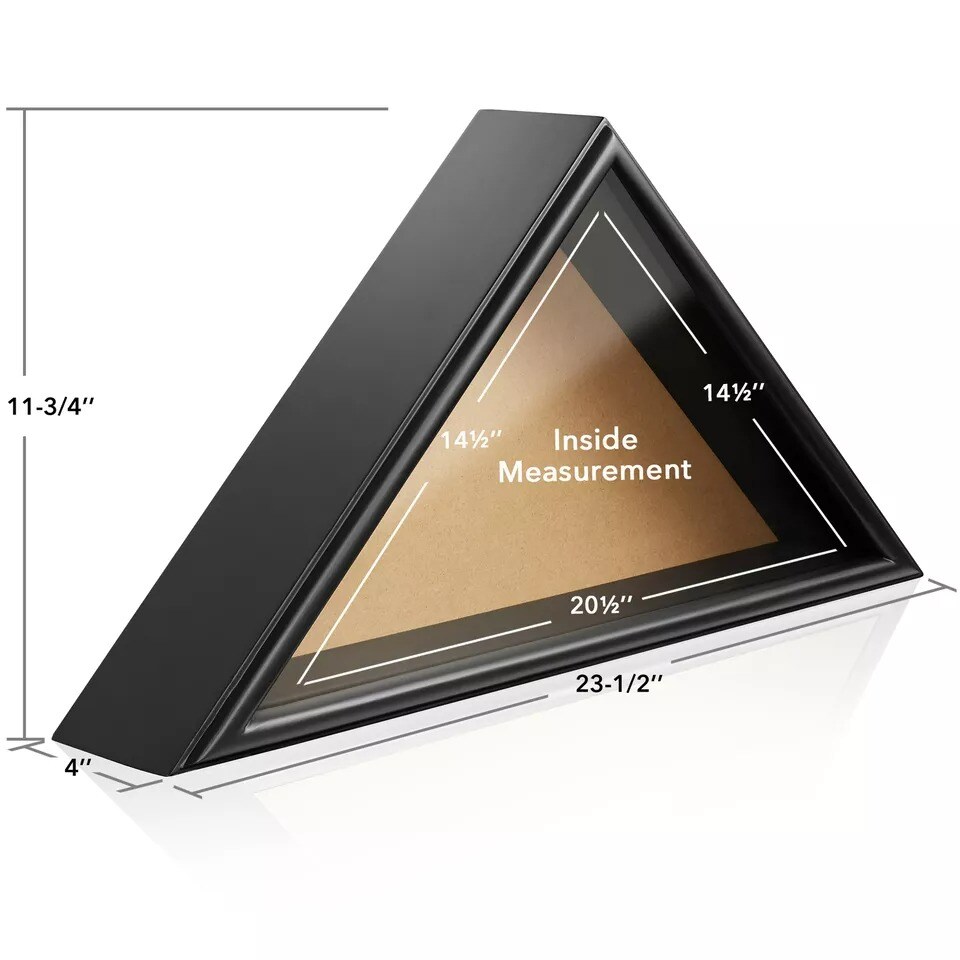 Memorial Funeral Flag Display Case for 5' x 9' Folded Casket Flag, Solid Wood