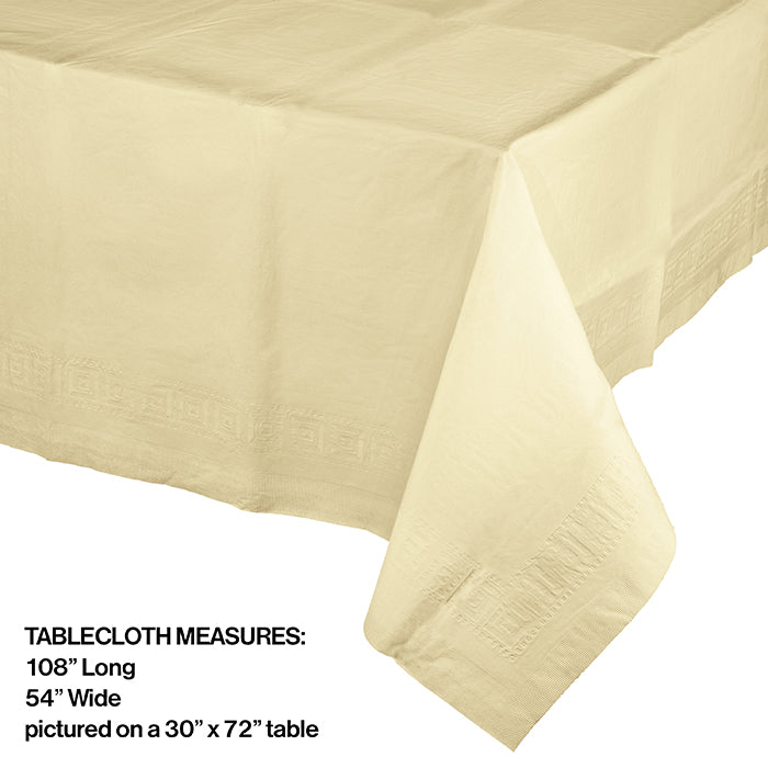 Ivory Tablecover 54&#x22;X 108&#x22; Polylined Tissue