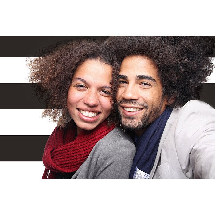 Black &#x26; White Stripe Photo Booth Backdrop