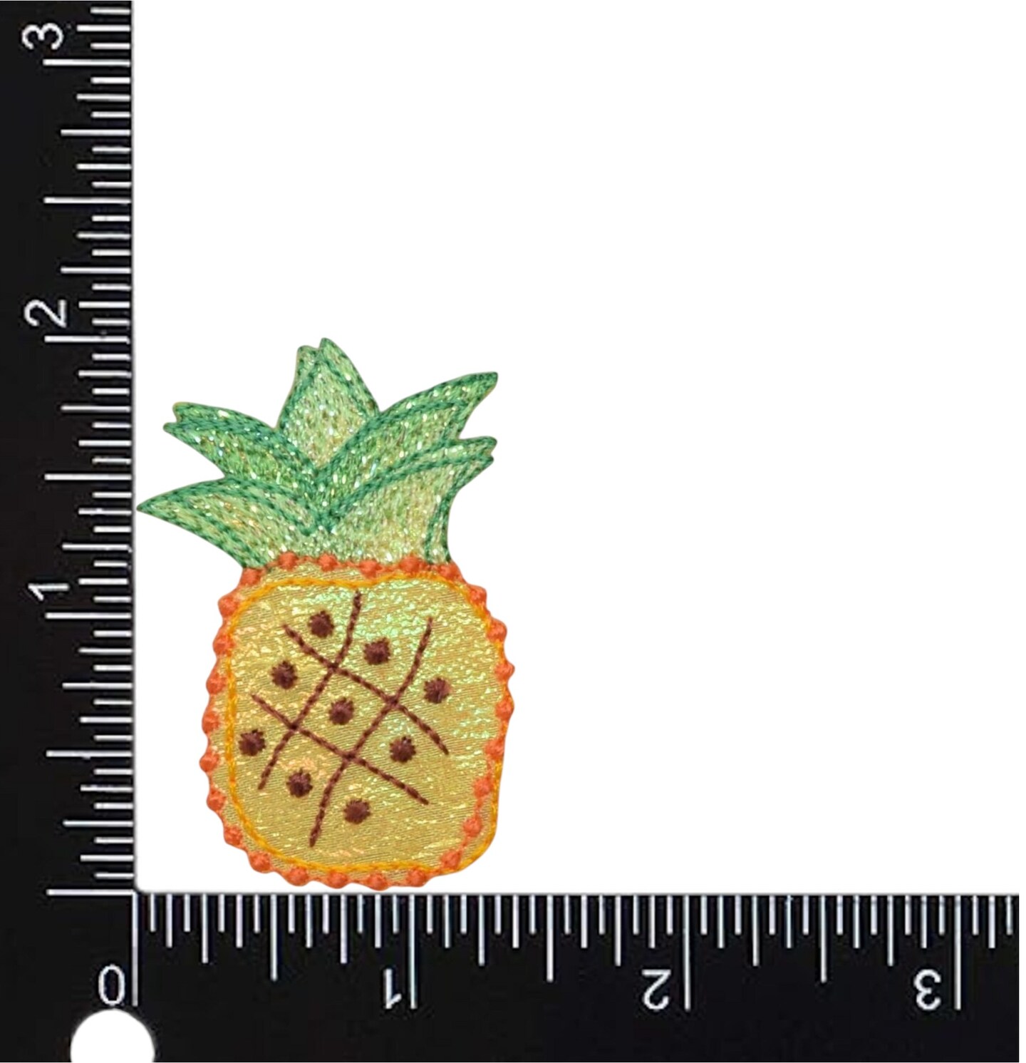 Shimmery Pineapple Fruit Applique, Embroidered, Iron on Patch, DIY Personalized Gifts