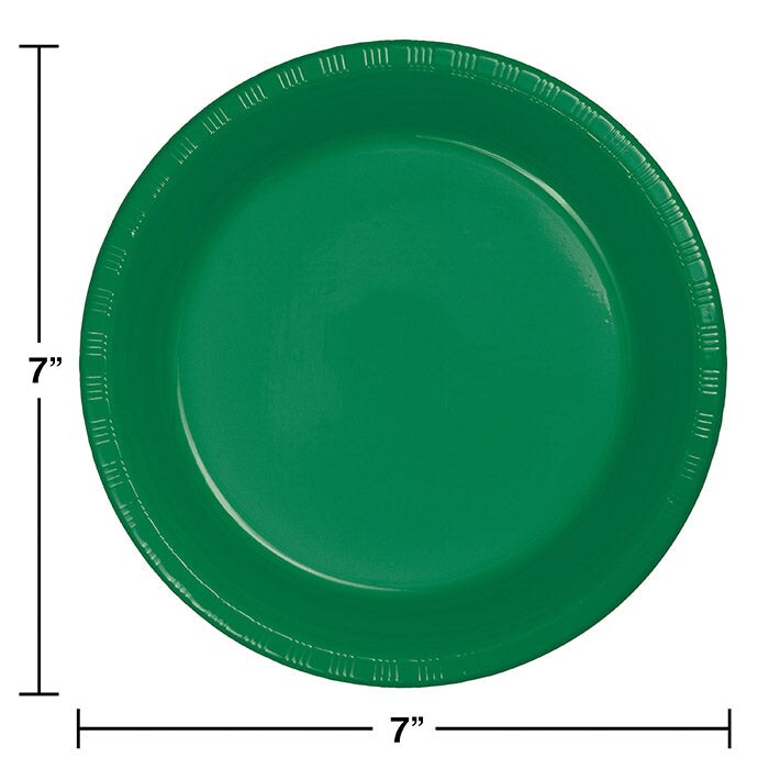 Bulk Pack of 40 Emerald Green Plastic Dessert Plates