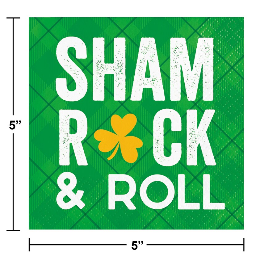 Bulk Pack of 48 Shamrock &#x26; Roll 2 Ply Beverage Napkins