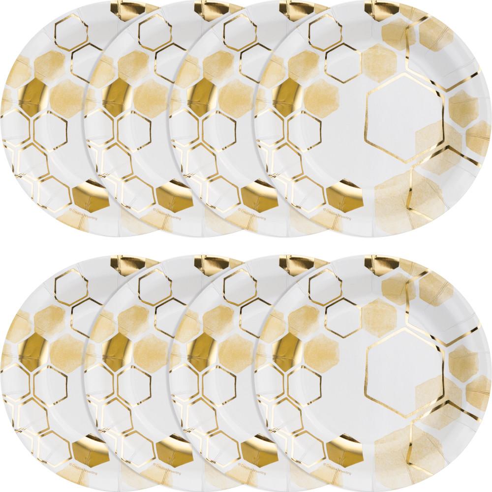 Honeycomb Paper/Foil Dessert Plate (8/Pkg)